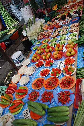 Weekend Market in Kuching, Sarawak, Borneo, Ma...