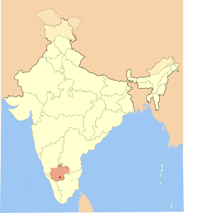 Династия Западных Гангов на карте Индии.