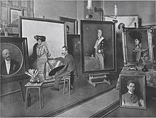 Willy Werner in seinem Atelier, 1909. Foto von Hermann Boll.