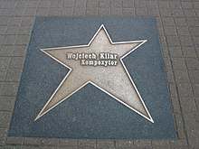 Wojciech Kilar, composer. A star in the Avenue of Stars in Łódź in Poland, Walk of Fame