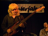A bassist auditioning for a pop band might be asked to play basslines from a range of different styles. Wolfgang Schmid Unterfahrt-OhWeh-002.jpg