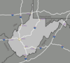 Road map of West Virginia