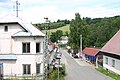 Pohled k hraničnímu přechodu Český Jiřetín / Deutschgeorgendorf