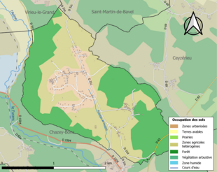 Kolorowa mapa przedstawiająca użytkowanie gruntów.