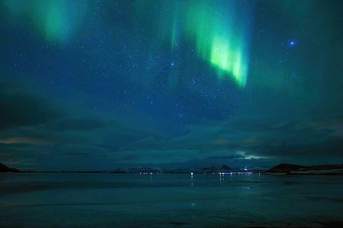 Northern lights over Mývatn, Iceland. Photo by Giles Laurent