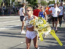 Arrivée du marathon des Alpes-Maritimes en 2008.