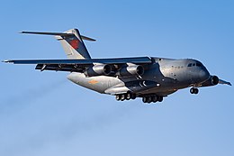 A Y-20 landing at Beijing Capital International Airport to transport the Sinopharm BIBP vaccine to Cambodia in February 2021