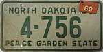 1960 Kuzey Dakota license plate.jpg