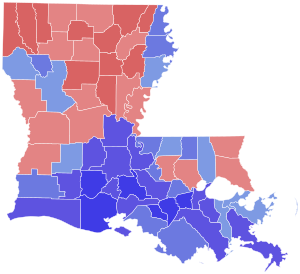 1972 Louisiana gubernur hasil pemilihan peta oleh paroki.svg