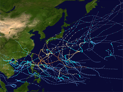 1996 Pacific typhoon season summary map 1996 Pacific typhoon season summary map.png