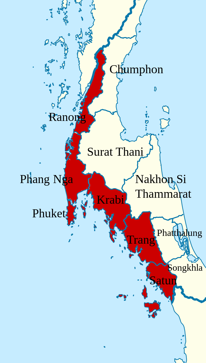 Where did Thailand tsunami hit?