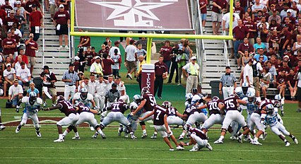Texas A&M attempts a field goal against The Citadel in 2006