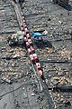 東日本大震災被災地で活動する大阪府隊の車列