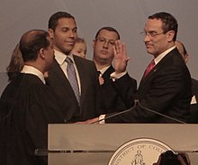 Gray was sworn in on January 2, 2011. 2011 Washington, D.C. City Council and Mayor Swearing In ceremony (5318573263) (cropped).jpg