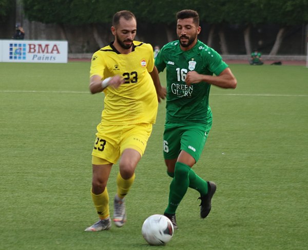 Match between Ahed (left) and Ansar (right) during the 2020–21 Lebanese Premier League