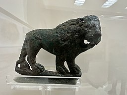 A complete bronze applique depicting a Lion dated to the 1st Century B.C, it was found in a small shrine in Sumhuram.