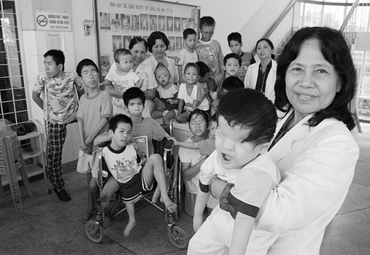 A group of handicapped children in Ho Chi Minh, some of them affected by Agent Orange