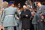 Thumbnail for File:Afghan Minister of the Interior H.E. Mohammad Hanif Atmar, center, presents an Afghan National Police (ANP) cadet his diploma during a graduation ceremony at the Afghan National Police Academy (ANPA). (4327545686).jpg