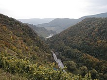 The narrow Ahr river valley is responsible for the region's favoured mesoclimate. Ahrtal01.jpg