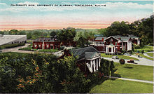 Fraternity Row, c. 1943 Alabama Frat Row.jpg