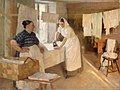 Två kvinnor med tvätt (To kvinner med klesvask). 1893