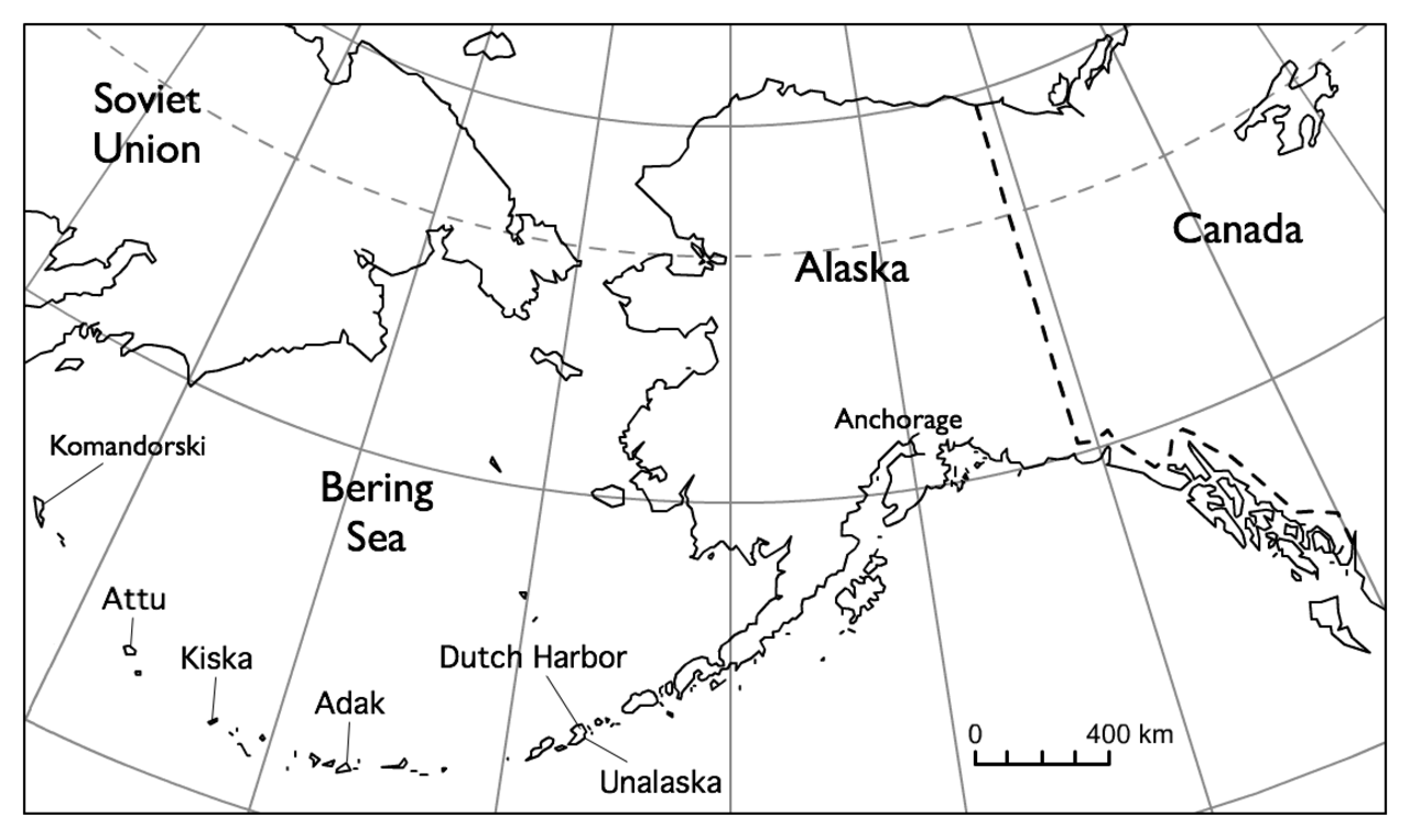 Карта Аляски черно белая