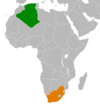 Location map for Algeria and South Africa.