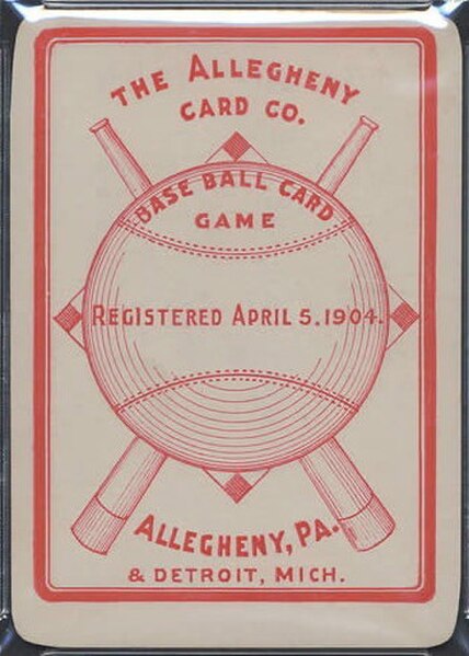 Allegheny's prototype of The Baseball Card Game from 1904, a precursor to the CCG that was never released