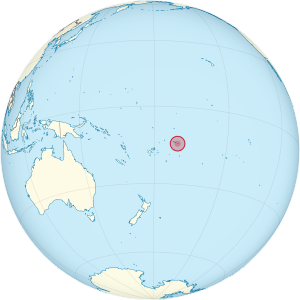 Samoa Americana no mapa do mundo