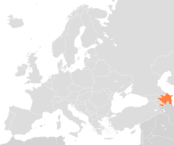 Map indicating locations of Andorra and Azerbaijan
