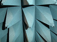 Close-up of a pyramidal RAM Anechoic chamber wall.JPG