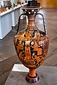 Apulian red figure amphora - RVAp extra - head of woman - head of Nike - women and youths - women and youths at tomb stele - Kassel AS - 07