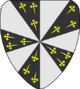 Blason corrigé : Gironné d'argent et de sable, les girons de sable, crusillés d'or.