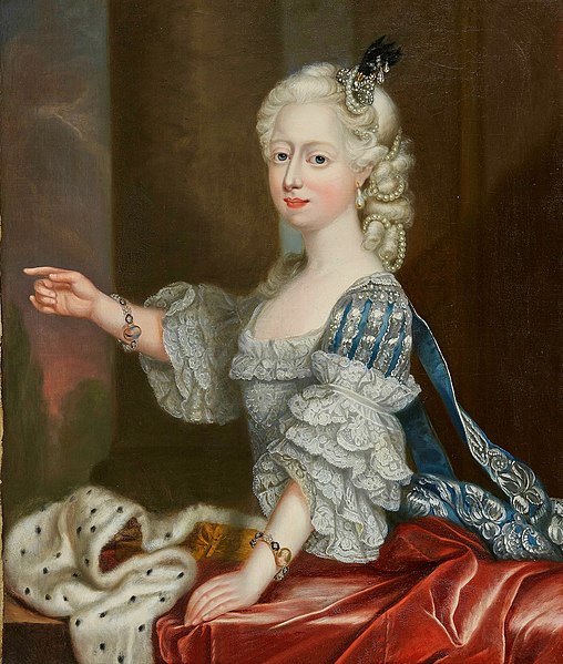 Princess Augusta of Great Britain, his wife, painted c. 1763