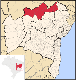 Ligging van de Braziliaanse microregio Juazeiro in Bahia