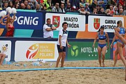 Deutsch: Beachhandball Europameisterschaften 2019 (Beach handball Euro); Tag 6: 7. Juli 2019 – Spiel um Platz Drei, Frauen, Kroatien-Niederlande 0:2 (14:23, 20:22) English: Beach handball Euro; Day 6: 7 July 2019 – Women's Bronze Medal Match – Croatia-Netherlands 0:2 (14:23, 20:22)