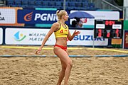 Deutsch: Beachhandball Europameisterschaften 2019 (Beach handball Euro); Tag 5: 6. Juli 2019 – Frauen, Platzierungsspiel für die Ränge 9–12, Deutschland-Polen 2:1 (22:23, 19:16, 7:6) English: Beach handball Euro; Day 5: 6 July 2019 – Placement Match/Cross Match for rank 9–12 Women – Germany-Poland 2:1 (22:23, 19:16, 7:6)