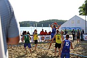 Deutsch: Beachhandball Europameisterschaften 2019 (Beach handball Euro); Tag 4: 5. Juli 2019 – Männer, Viertelfinale, Ungarn-Deutschland 2:1 (23:16, 11:23, 9:6) English: Beach handball Euro; Day 4: 5 July 2019 – Quarter Final Men – Hungary-Germany 2:1 (23:16, 11:23, 9:6)