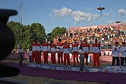 Deutsch: Beachhandball bei den Olympischen Jugendspielen 2018 in Buenos Aires; Tag 7, 13. Oktober 2018; Medaillenzeremonie Jungs - Gold: Spanien, Silber: Portugal, Bronze: Argentinien English: Beach handball at the 2018 Summer Youth Olympics in Buenos Aires at 13 October 2018 – Medal Ceremony Boys - Gold: Spain, Silver: Portugal, Bronze: Argentina Español: Handball de playa en los Juegos Olimpicos de la Juventud Buenos Aires 2018 en 13 de octubre de 2018 – Medalla Ceremonia para niños - Oro: España, Plata: Portugal, Bronce: Argentina