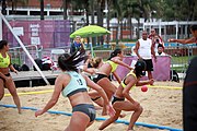 Deutsch: Beachhandball bei den Olympischen Jugendspielen 2018; Tag 5, 10. November 2018; Mädchen, Hauptrunde - Chinese Taipei (Taiwan)-Paraguay 2:0 English: Beach handball at the 2018 Summer Youth Olympics at 11 October 2018 – Girls Main Round – Chinese Taipei (Taiwan)-Paraguay 2:0