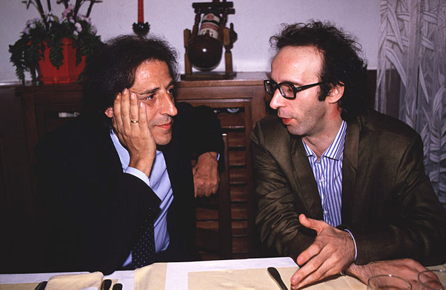 Benigni with Giorgio Gaber in 1990