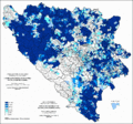 Udeo Srba u SR BiH po naseljima 1991. godine