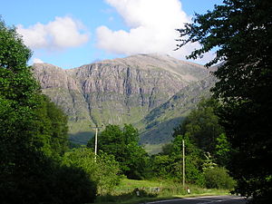 View of the Bidean nam Bian from the northwest from Glen Coe