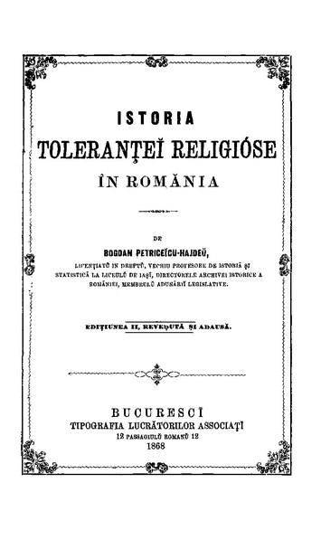 File:Bogdan Petriceicu Hasdeu - Istoria toleranței religioase în România.pdf