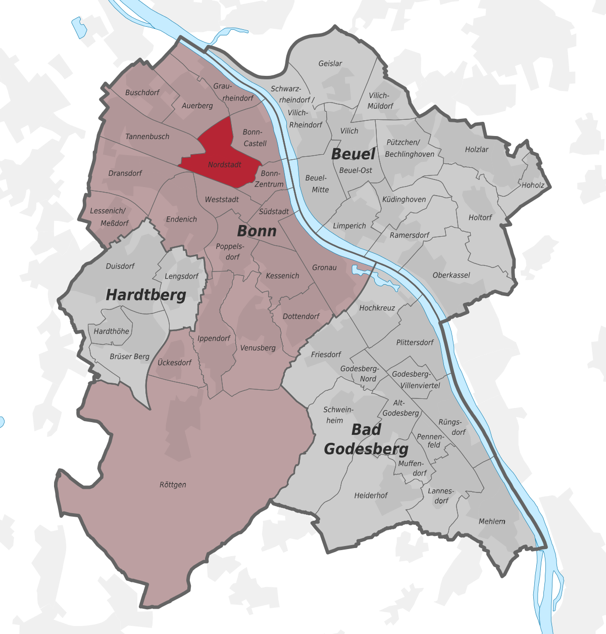 karte bonn Nordstadt (Bonn) – Wikipedia