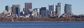 Le centre-ville et le quartier Back Bay, vus de l’autre rive de la Charles River.