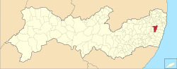 Location in the state of Pernambuco and Brazil