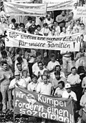 Protest gegen die Grubenschließung (1990)