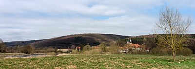 Bursfelde mit Weser von Süden