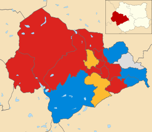 2018 local election results in Calderdale Calderdale UK ward map 2018 Election.svg